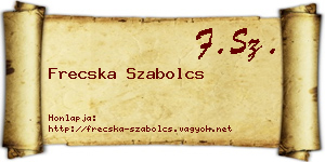 Frecska Szabolcs névjegykártya