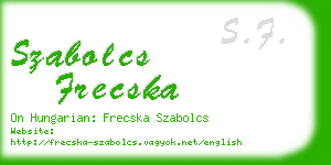 szabolcs frecska business card